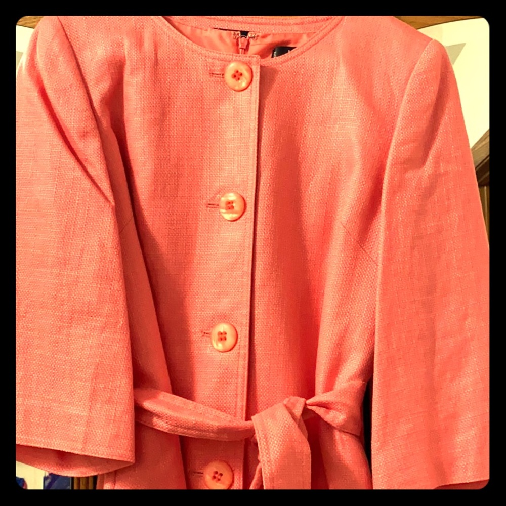Beautiful Coral Linen Jacket and Dress